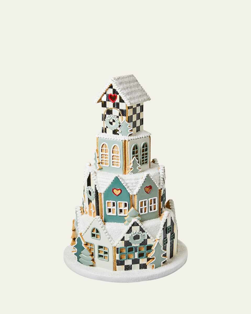 Illuminated Farmhouse Gingerbread Village